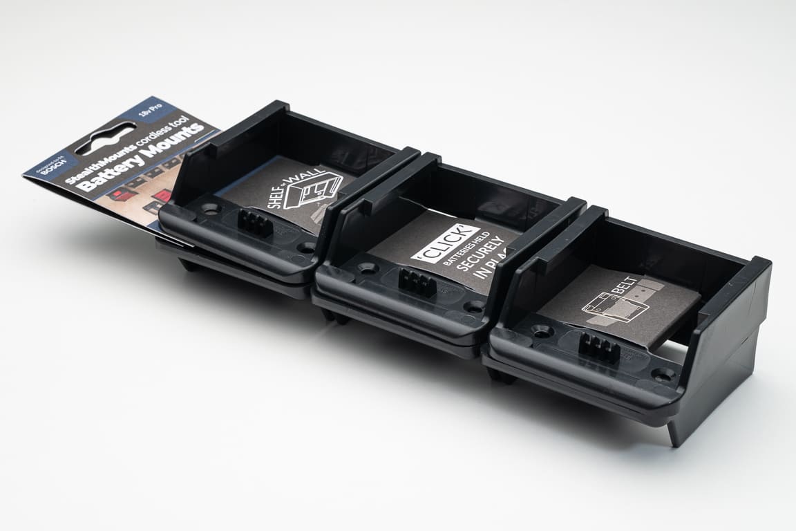 Stealth Mounts Batterifästen 6-pack för Bosch Professional 18V ABS Väggmontage, StealthMounts - 5