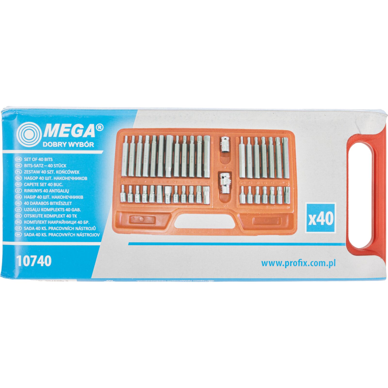 Mega TORX Bit Sats, 40St Cv, T20-T55, M5-M12, HEX 4-12 - 4
