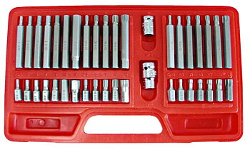 Mega TORX Bit Sats, 40St Cv, T20-T55, M5-M12, HEX 4-12
