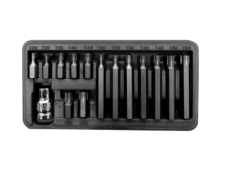 PROLINE TOOLS Bitsats 15 Delar, T20-T55, l=3075 mm, Proline