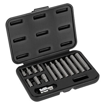PROLINE TOOLS Bitsats 15 Delar, HEX4-HEX12, l=3075 mm, Proline