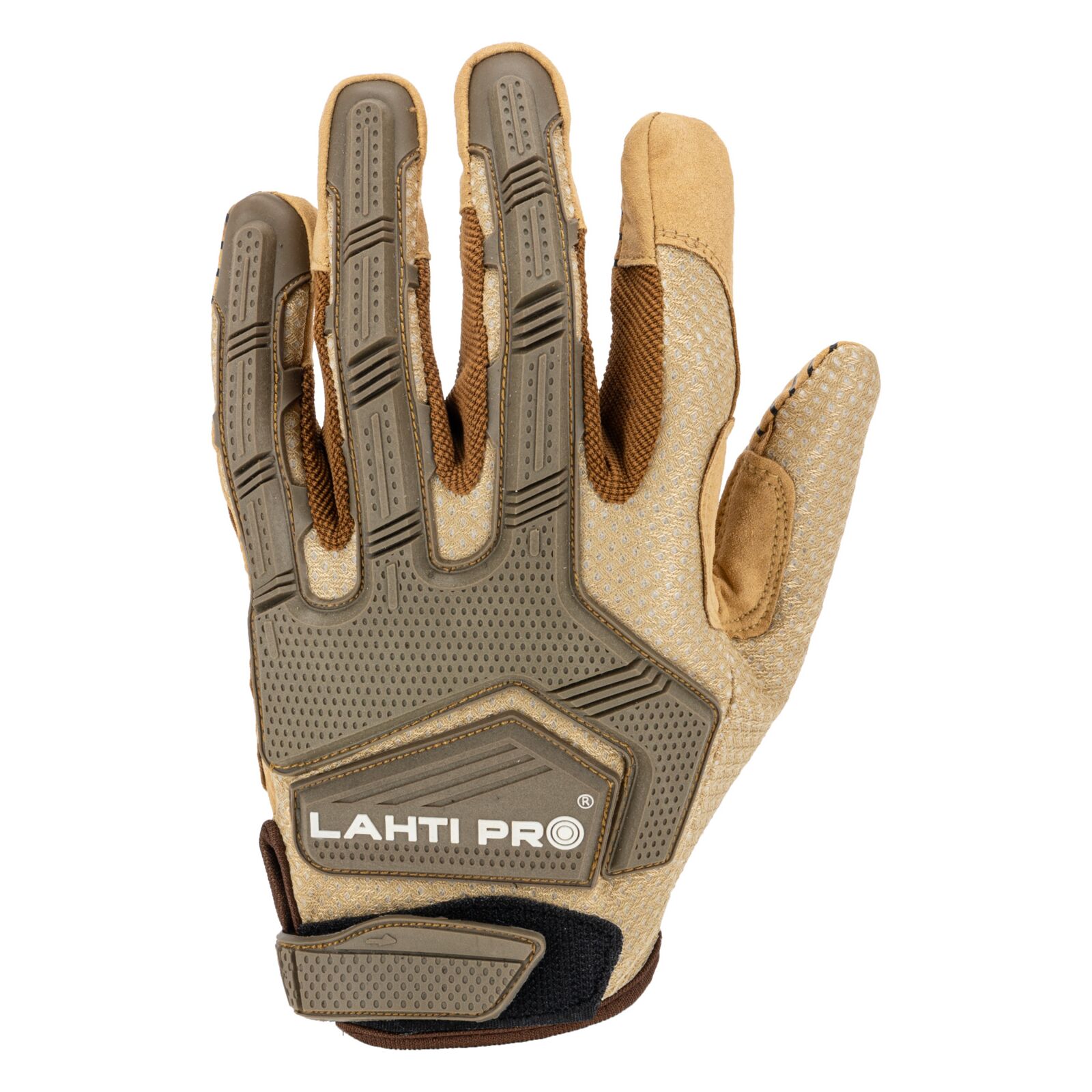 LahtiPro Handskar av syntetiskt läder, mekanikerhandskar, bruna, TPR CE, LAHTI (Handskestorlek : 10 [XL] Handlängd 20,4cm Omkrets 25,4cm) - 2