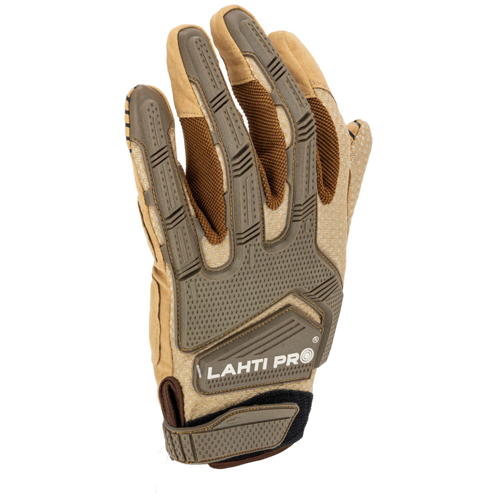 LahtiPro Handskar av syntetiskt läder, mekanikerhandskar, bruna, TPR CE, LAHTI (Handskestorlek : 11 [XXL] Handlängd 21,5cm Omkrets 27,9cm) - 5