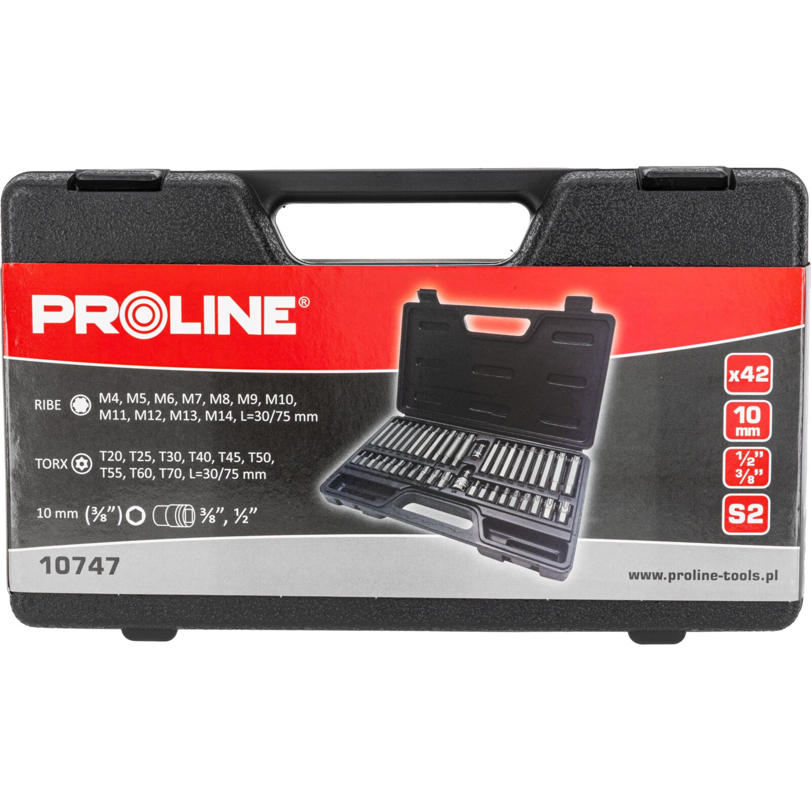 PROLINE TOOLS BIT sats 42st., 10 mm, RIBE M4-M14, l=3075 mm, Proline - 5