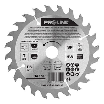 PROLINE TOOLS Cirkelsåg för trä 15224T2016 mm, Proline