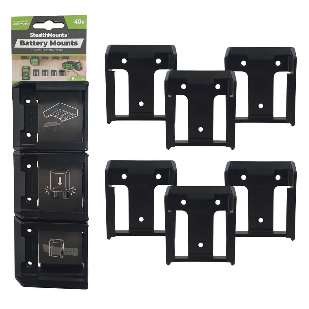 Stealth Mounts Batterihållare 6 st. för Greenworks 40v, STEALTHMOUNTS
