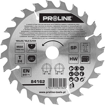PROLINE TOOLS Cirkelsåg för trä 16024T2016 mm, Proline