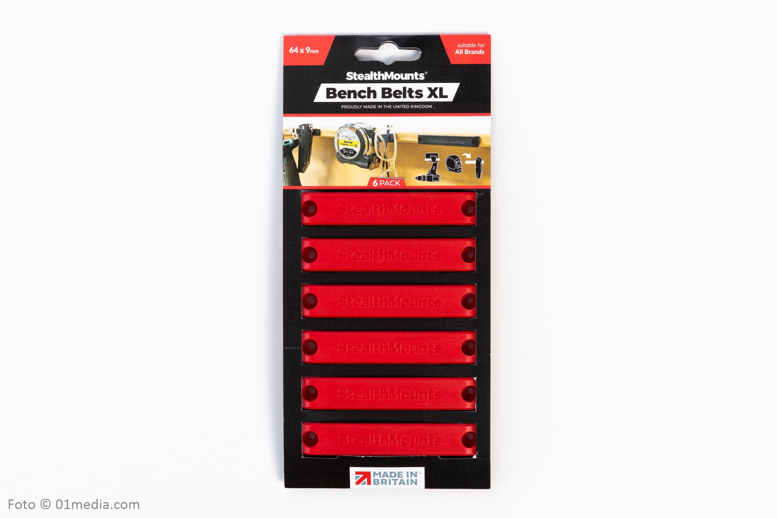 Stealth Mounts Universalfästen Bench Belts XL 6-pack, STEALTHMOUNTS - 6