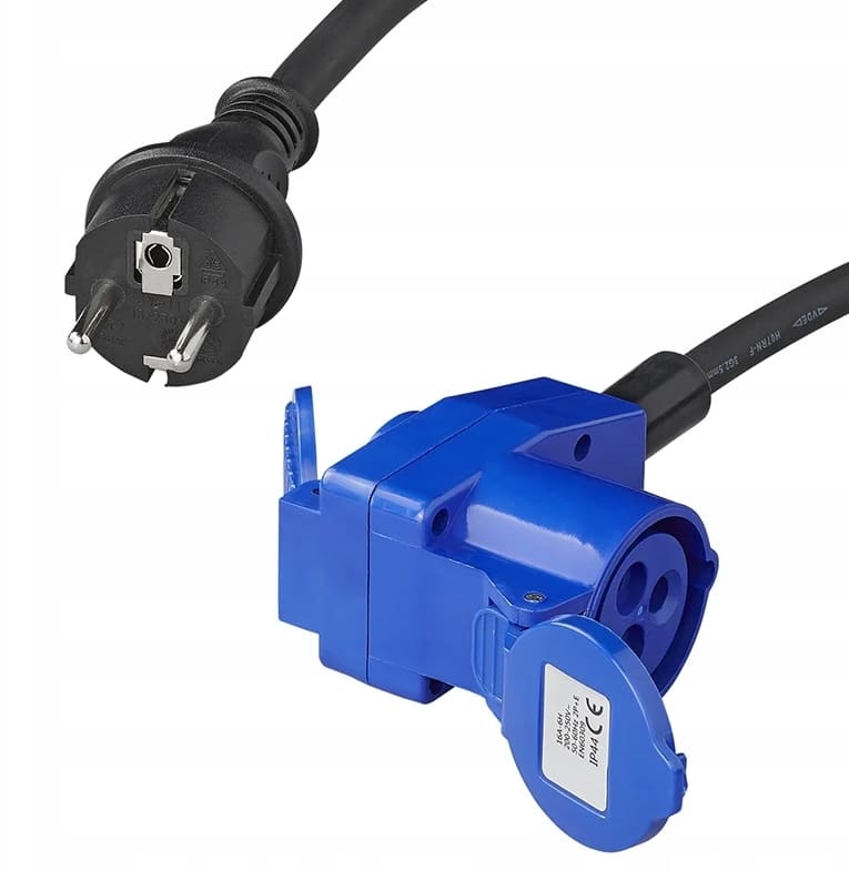 Adapter kabel 40 cm CEE till 230V, 3 x 1, 5 mm², camping