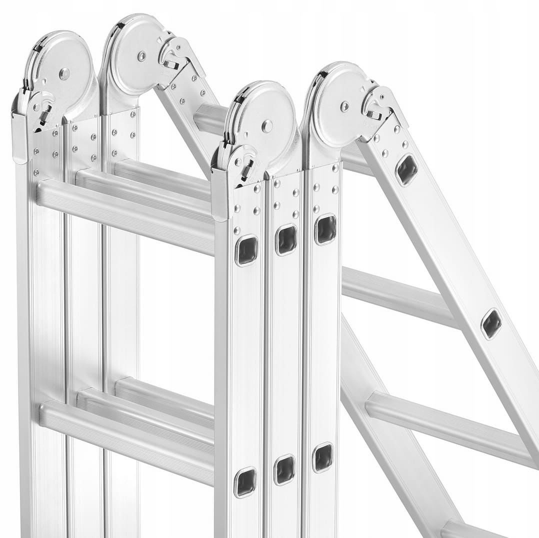 HiGHER Stege 4 x 4 med LED, max höjd 5.6m, kompakt utfällbart stege, aluminium, max 150 kg, CE - 4