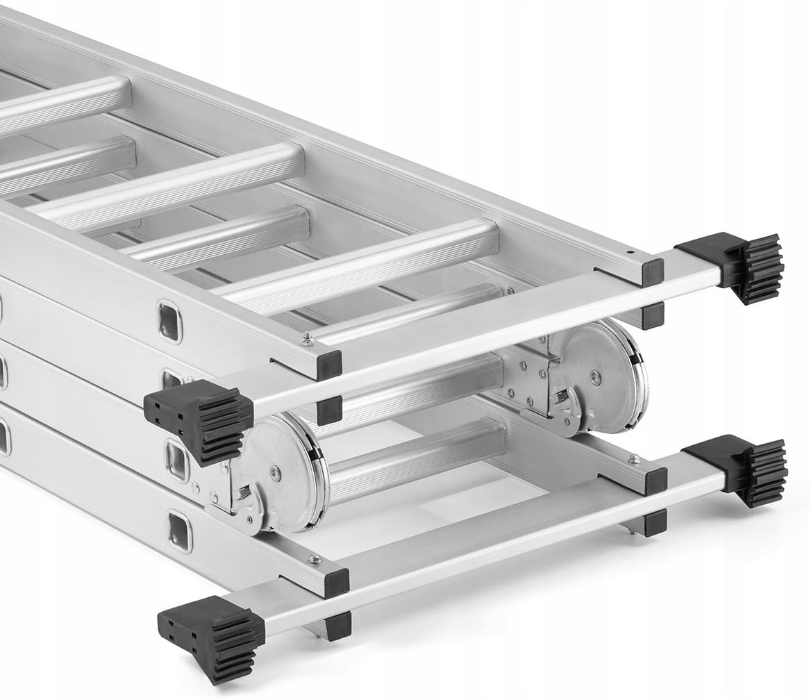 HiGHER Stege 4 x 4 med LED, max höjd 5.6m, kompakt utfällbart stege, aluminium, max 150 kg, CE - 5