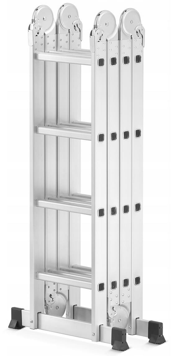 HiGHER Stege 4 x 4 med LED, max höjd 5.6m, kompakt utfällbart stege, aluminium, max 150 kg, CE - 3