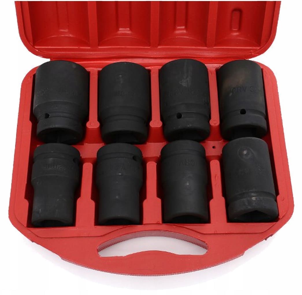 KRAFT&DELE Krafthylssats 8st. 8 cm långa (slaghylsor) 3/422-41 mm i plastlåda CRV, Kraft & Delle - 3
