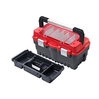 Beast Verktygslåda Organizer 547x271x278mm Aluminiumhandtag Polykarbonatlock Svart/Röd, BST-800525