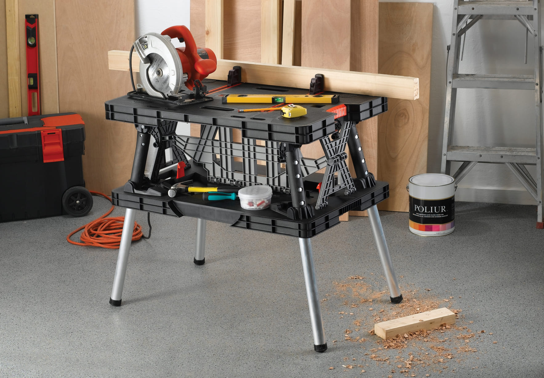 Övriga2 Hopfällbart Arbetsbord 453 kg 845 x 548 x 755 mm 2 Tvingar Snabbfäste, Keter - 6
