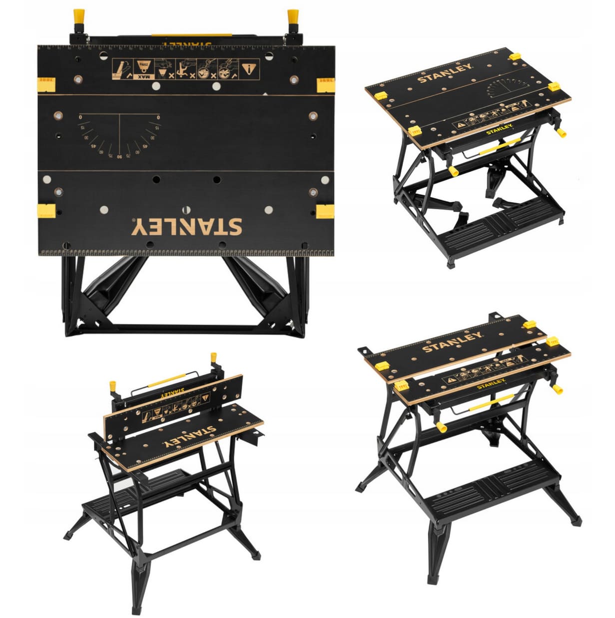 Arbetsbord 2-i-1 FatMax Bambu Skruvstycke Bänkbock 250 kg 2 Höjder 62/80 cm, STANLEY STST83800-1 - 2