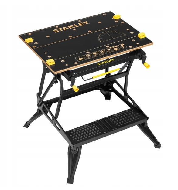 Arbetsbord 2-i-1 FatMax Bambu Skruvstycke Bänkbock 250 kg 2 Höjder 62/80 cm, STANLEY STST83800-1