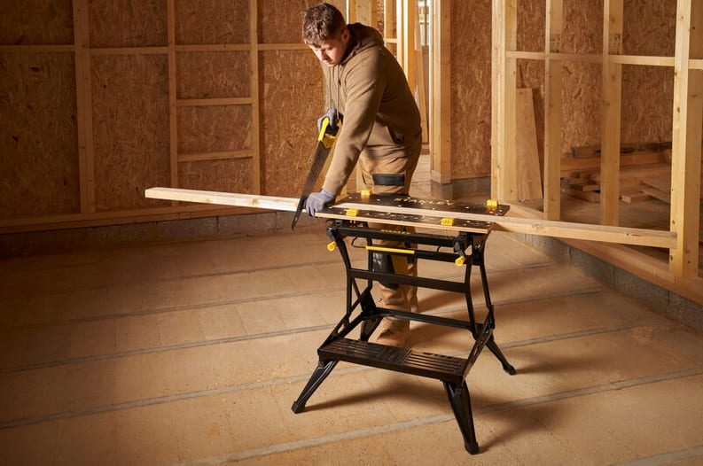 Arbetsbord 2-i-1 FatMax Bambu Skruvstycke Bänkbock 250 kg 2 Höjder 62/80 cm, STANLEY STST83800-1 - 5