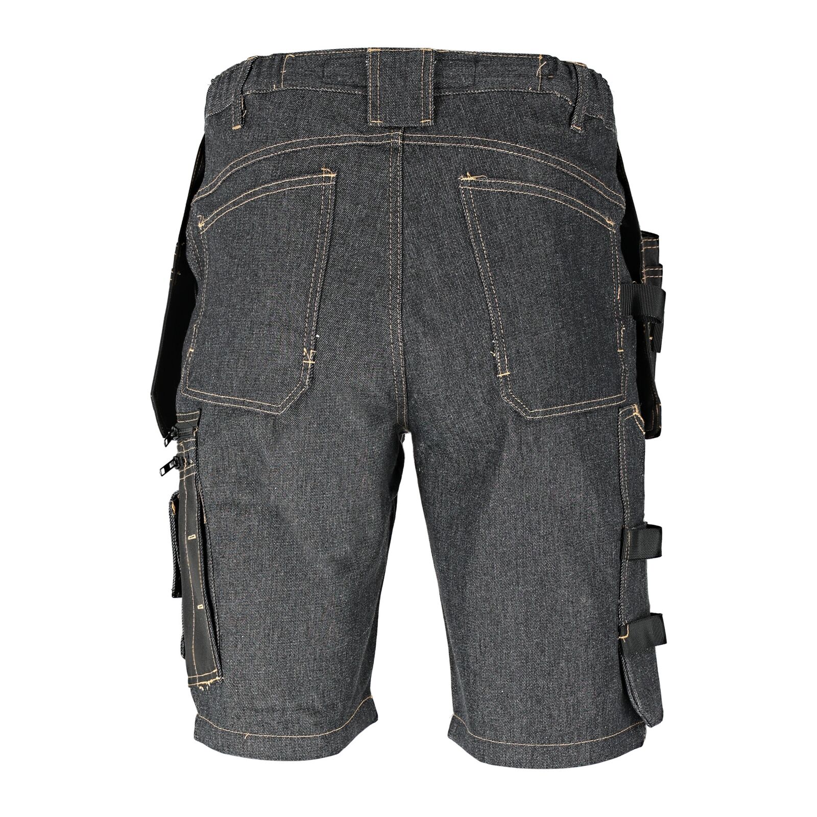LahtiPro Jeans shorts, svarta med förstärkningar, CE, LAHTI (Storlek : L)