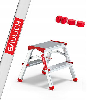 Pall 38 cm, hopfällbart mini stege, aluminium, max 125 kg, BAULICH