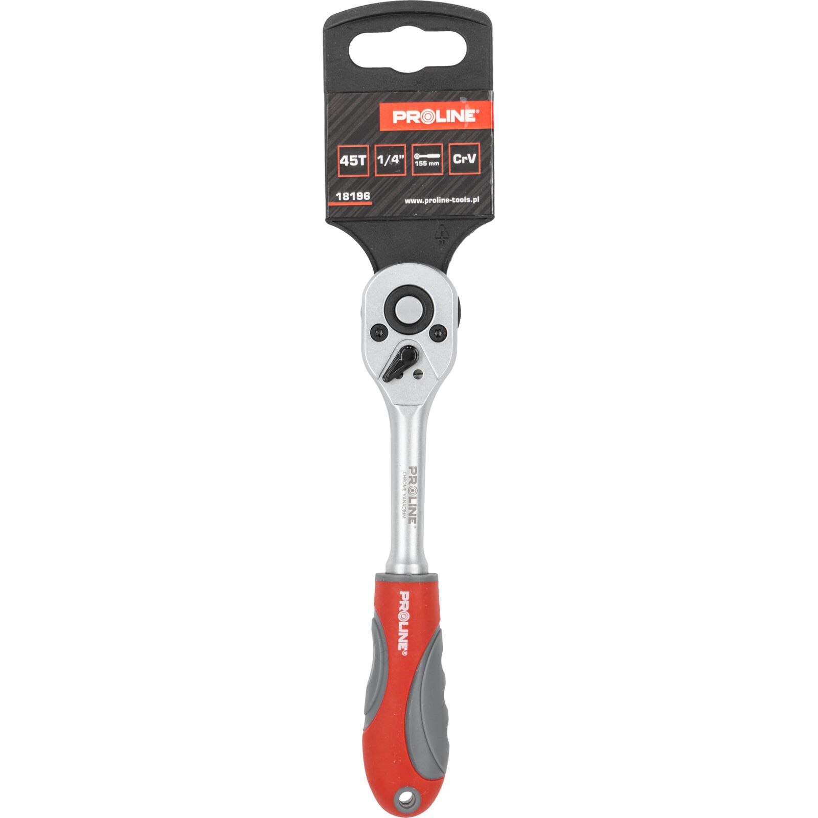 PROLINE TOOLS Vändbar Hylsnyckel 1/4, l=145 mm, 2-komponents Handtag, Proline - 7