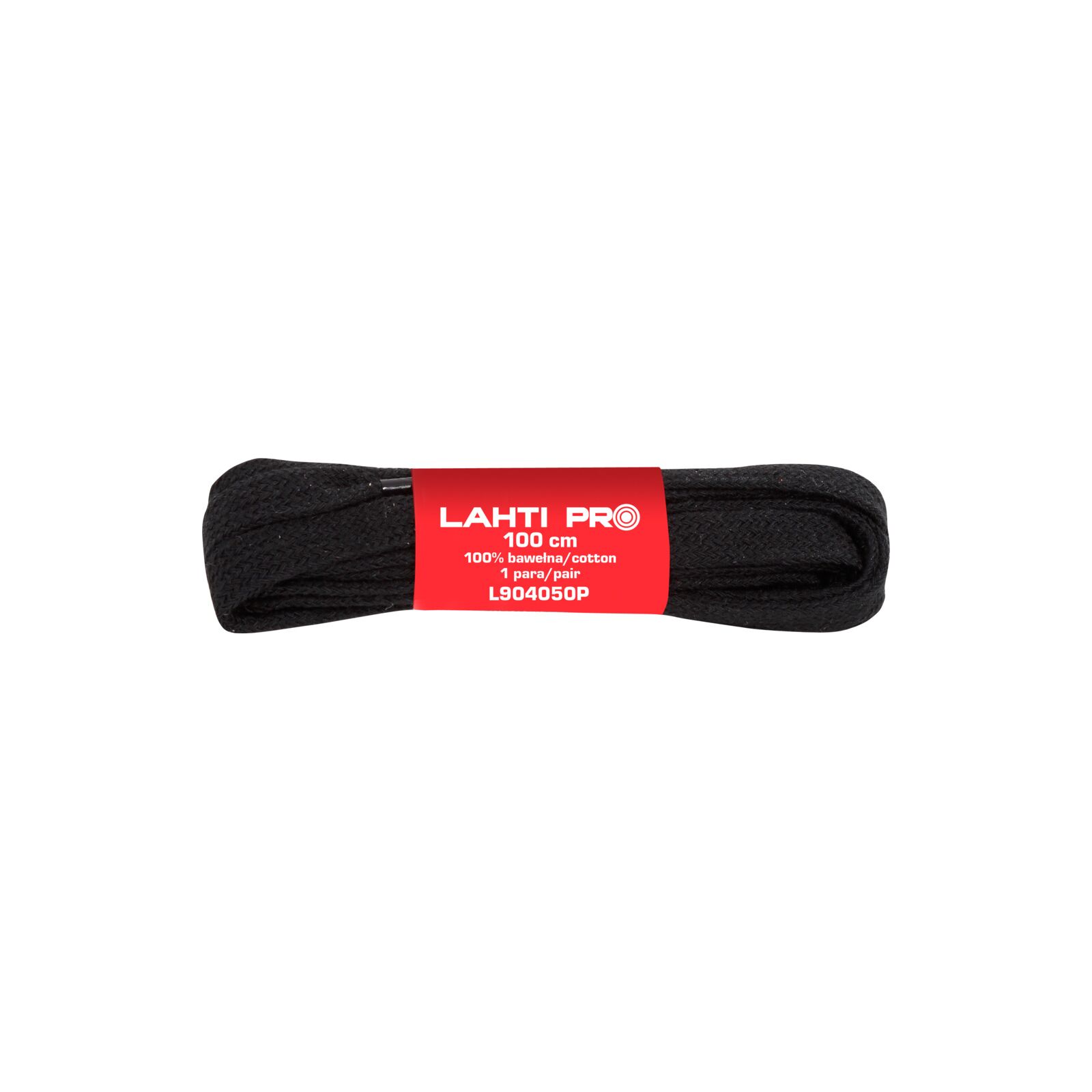 LahtiPro Laces, Flat, Cotton, Black, L904050P, 10 Pairs, 100 cm, LAHTI