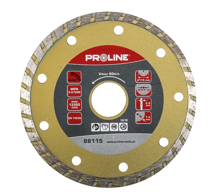 PROLINE TOOLS Turbo Diamantskiva 115 mm, 2.4 mm, 7.5 mm, 22.2 mm, Proline