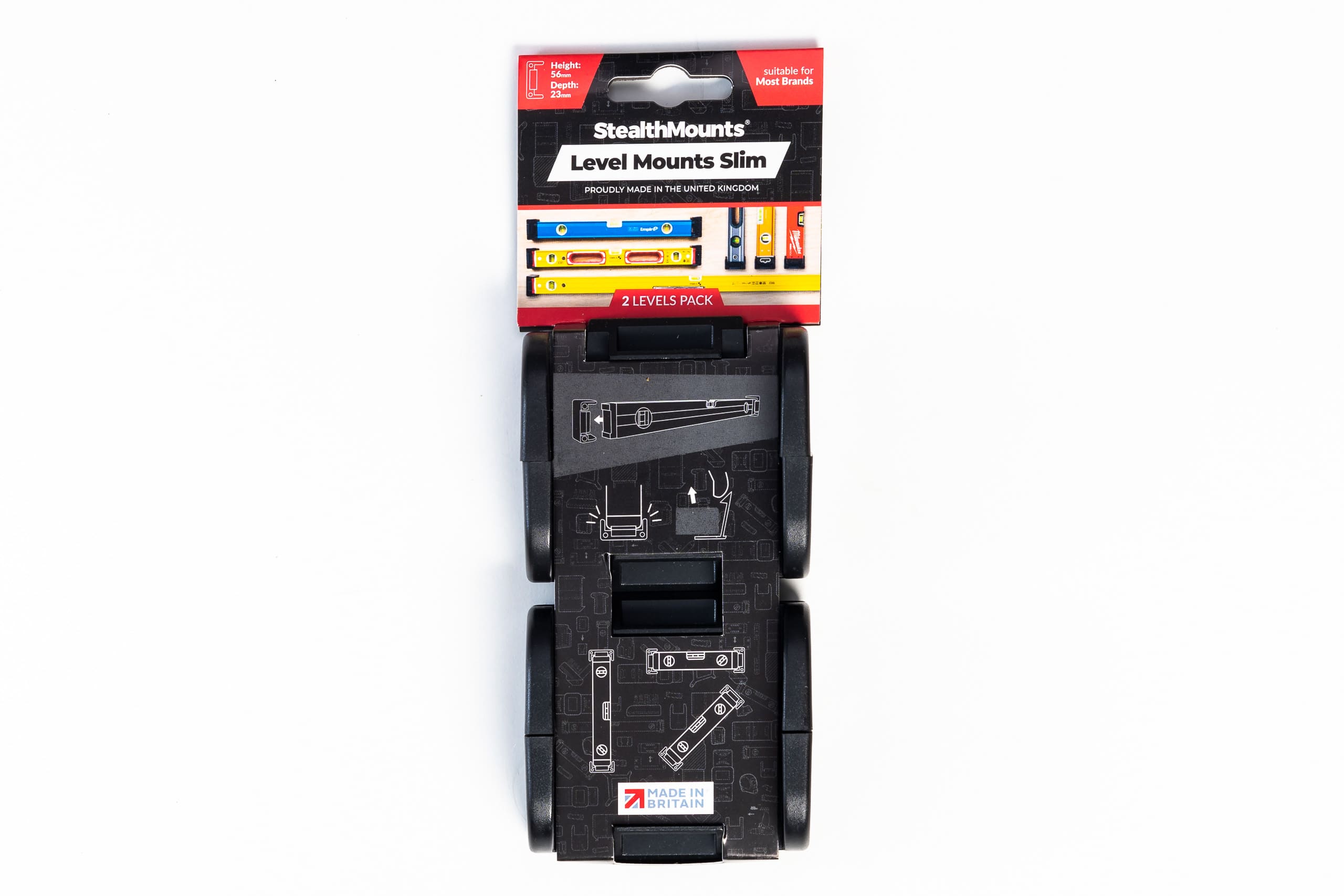 Stealth Mounts Universalfästen för vattenpass Slim, 2 par, STEALTHMOUNTS - 5