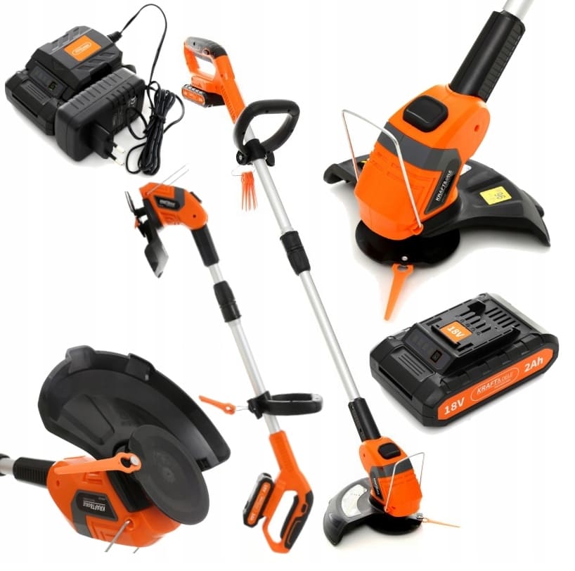 KRAFT&DELE Grästrimmer, batteridriven 18V med 2000mAh batteri och laddare, 26 cm, Kraft & Delle