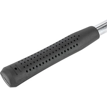Rubber Mallet with Steel Tube Handle with Black Rubber Sleeve. Head Vikt 450G. Diameter 55 mm. Handle Chrome Plated