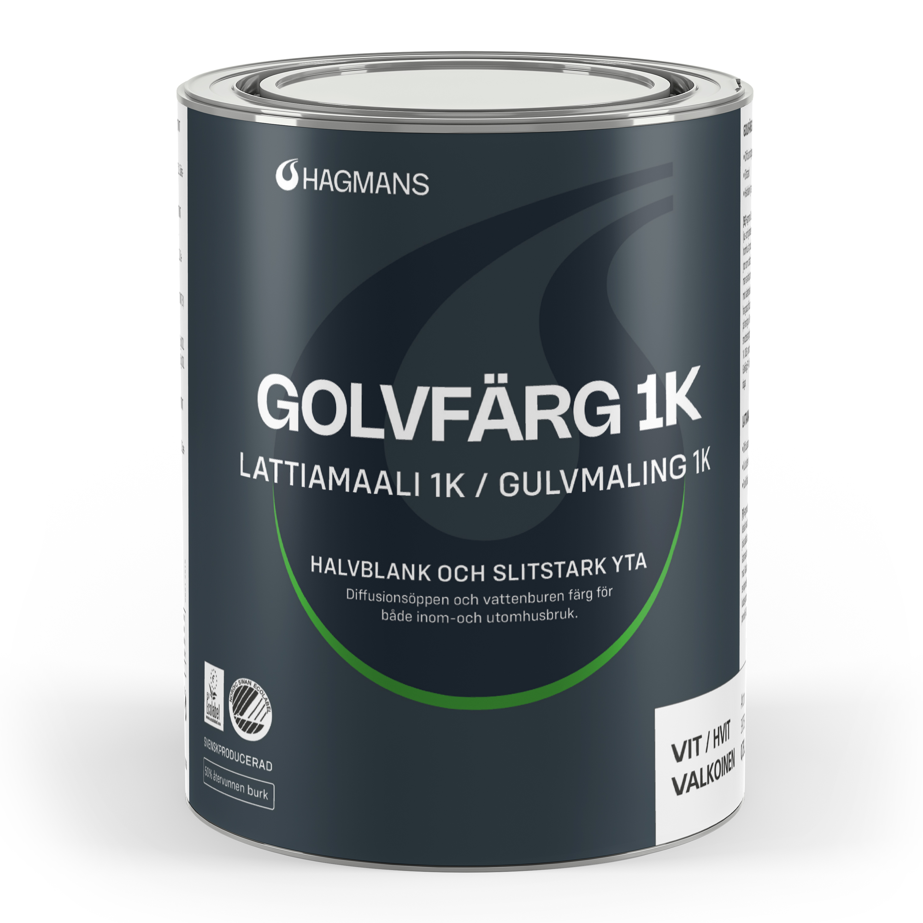 Hagmans Golvfärg 1K Vit 0,75 L