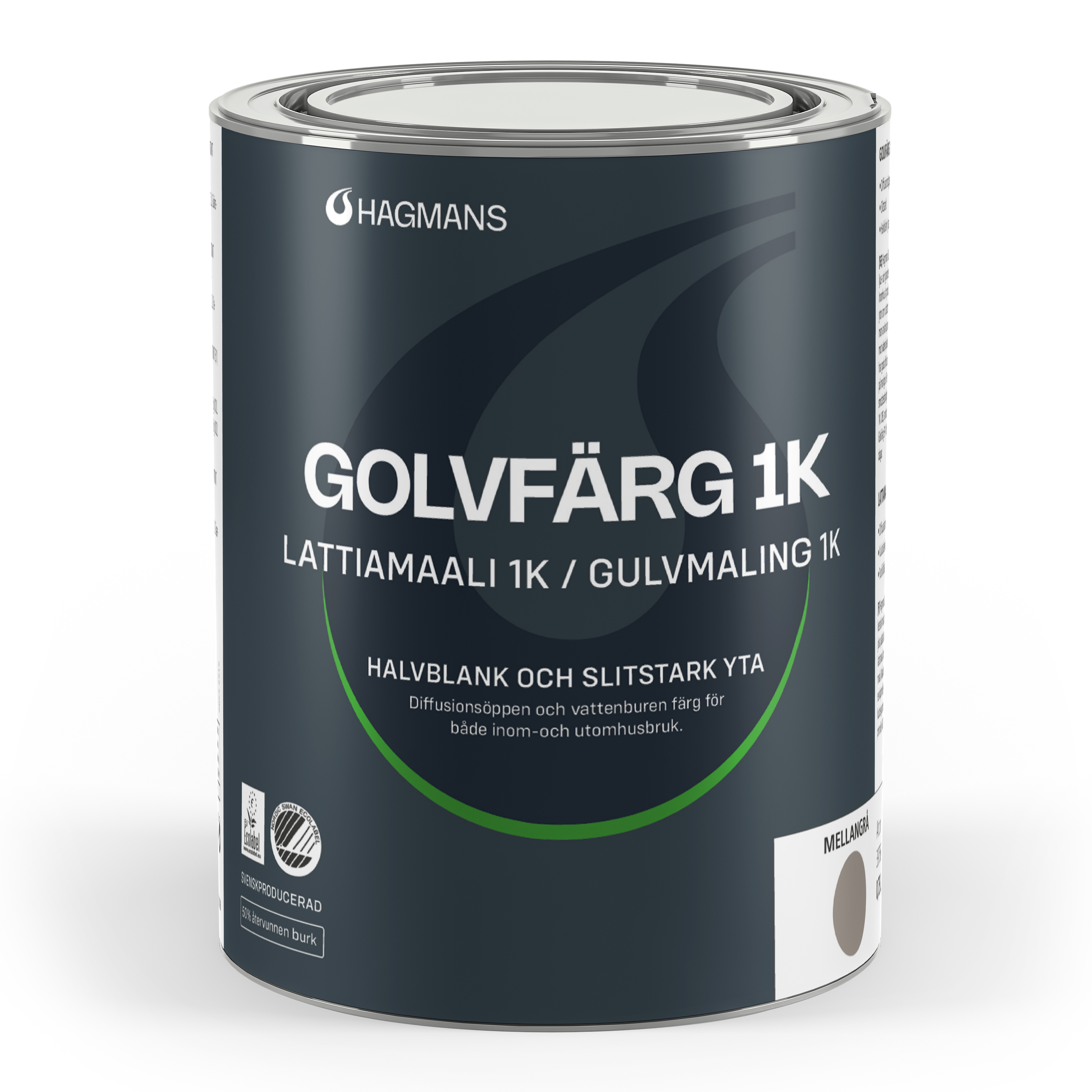 Hagmans Golvfärg 1K Mellangrå 0,75 L