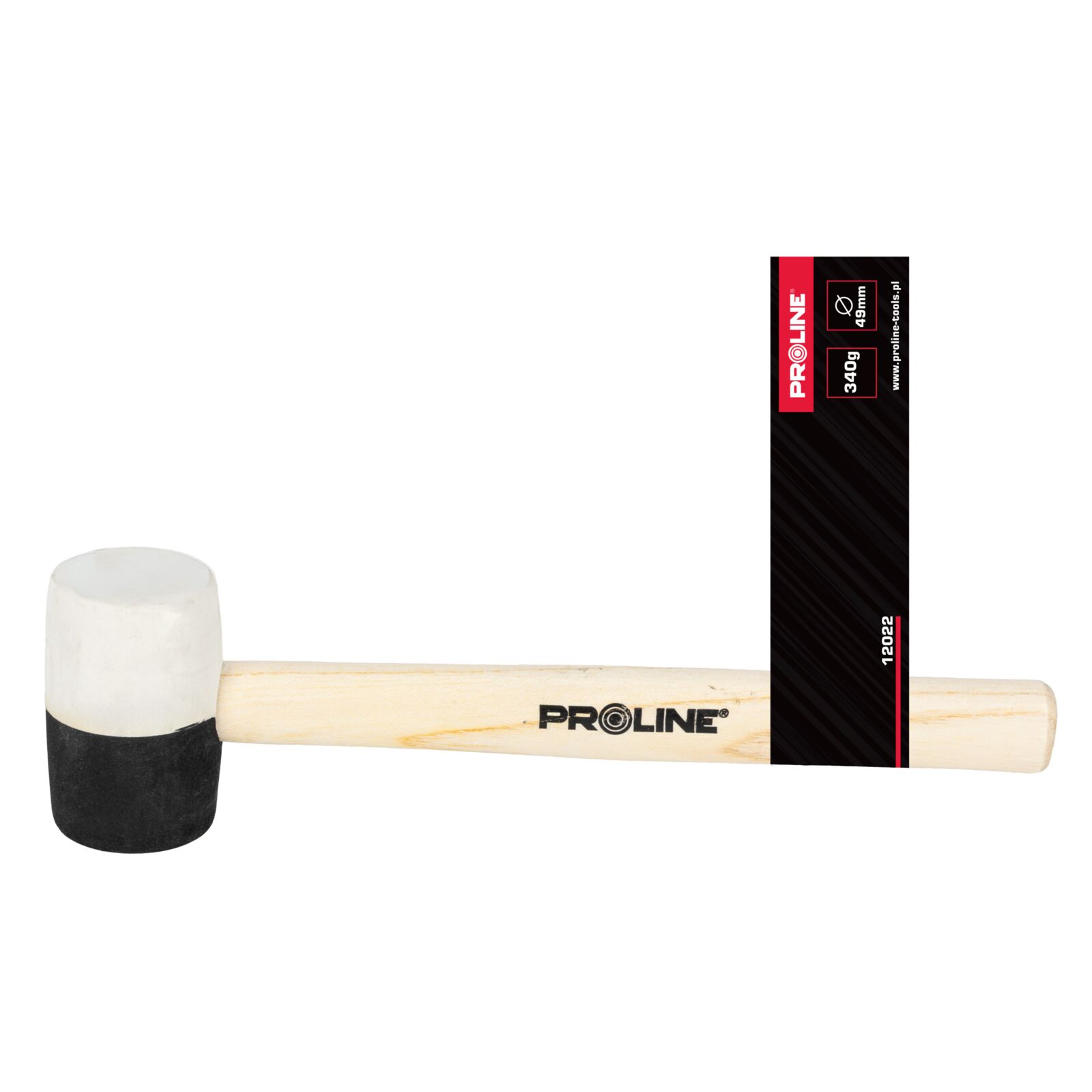 PROLINE TOOLS Gummiklubba 340g, Trähandtag, Svart-Vit, Proline - 5