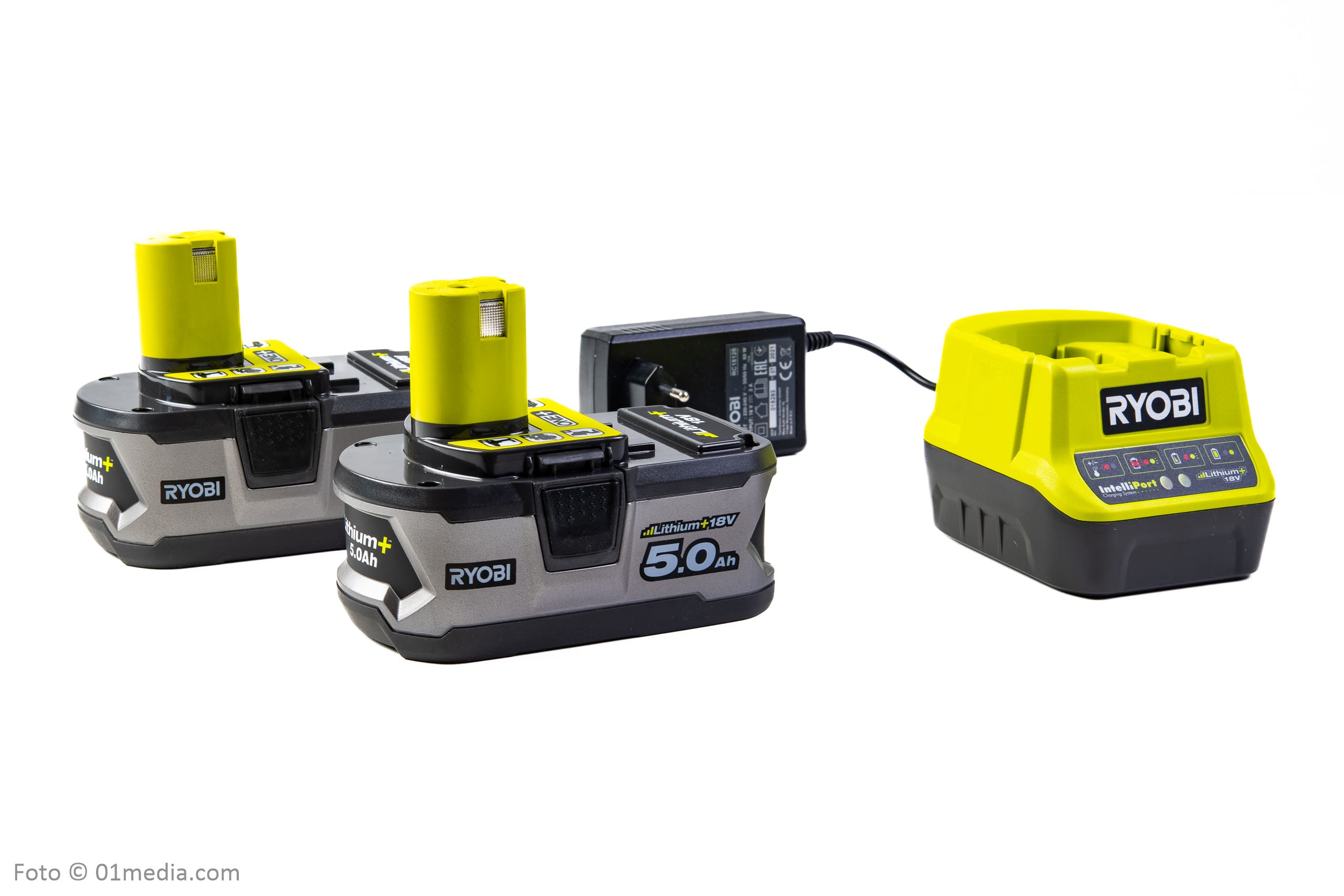 Batteriladdare 18V med 2 st starka batterier 5 Ah för Ryobi One+ - 2
