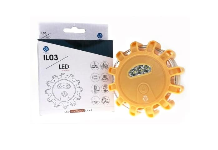 Magnetisk UFO LED-vägvarningslampa för nödsituationer, stöttålig, vattentät, 3 x AAA-batterier, gul. - 4