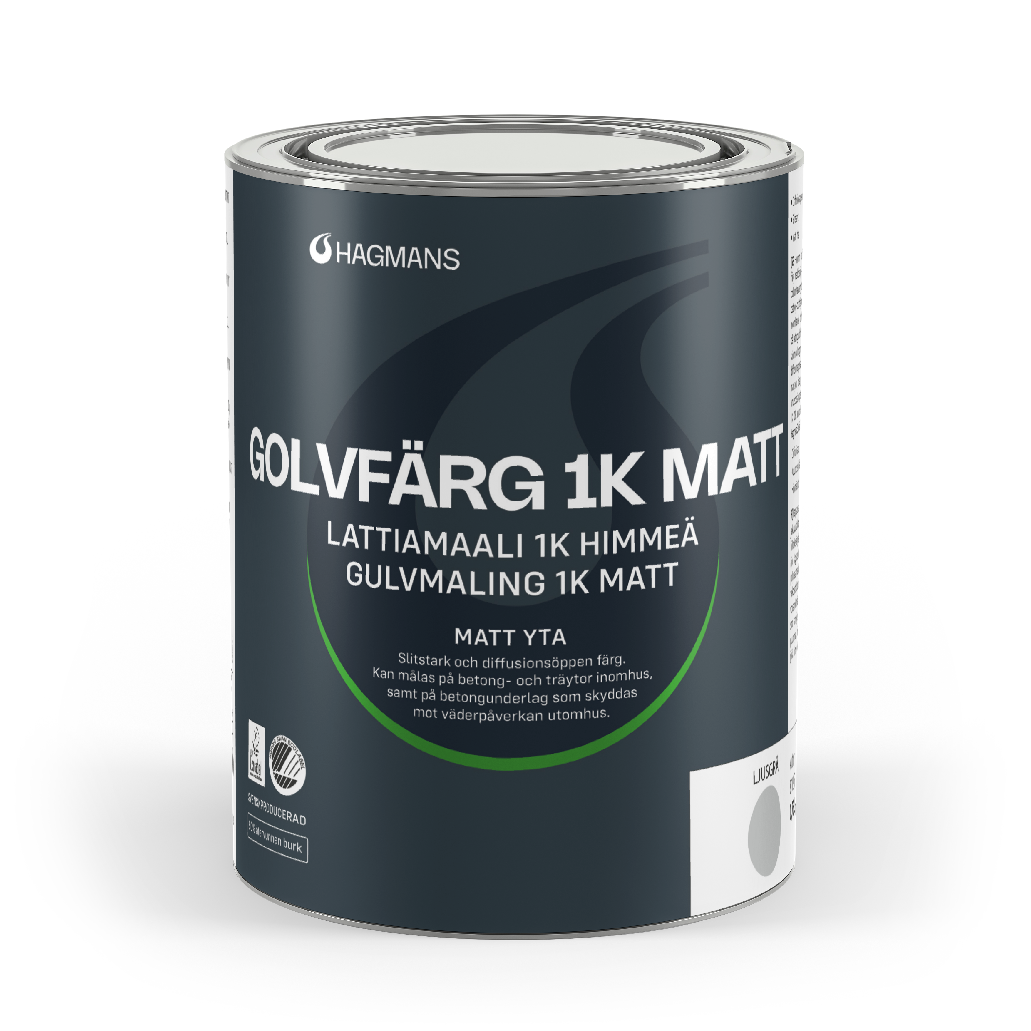 Hagmans Golvfärg 1K Matt Ljusgrå 0,75 L