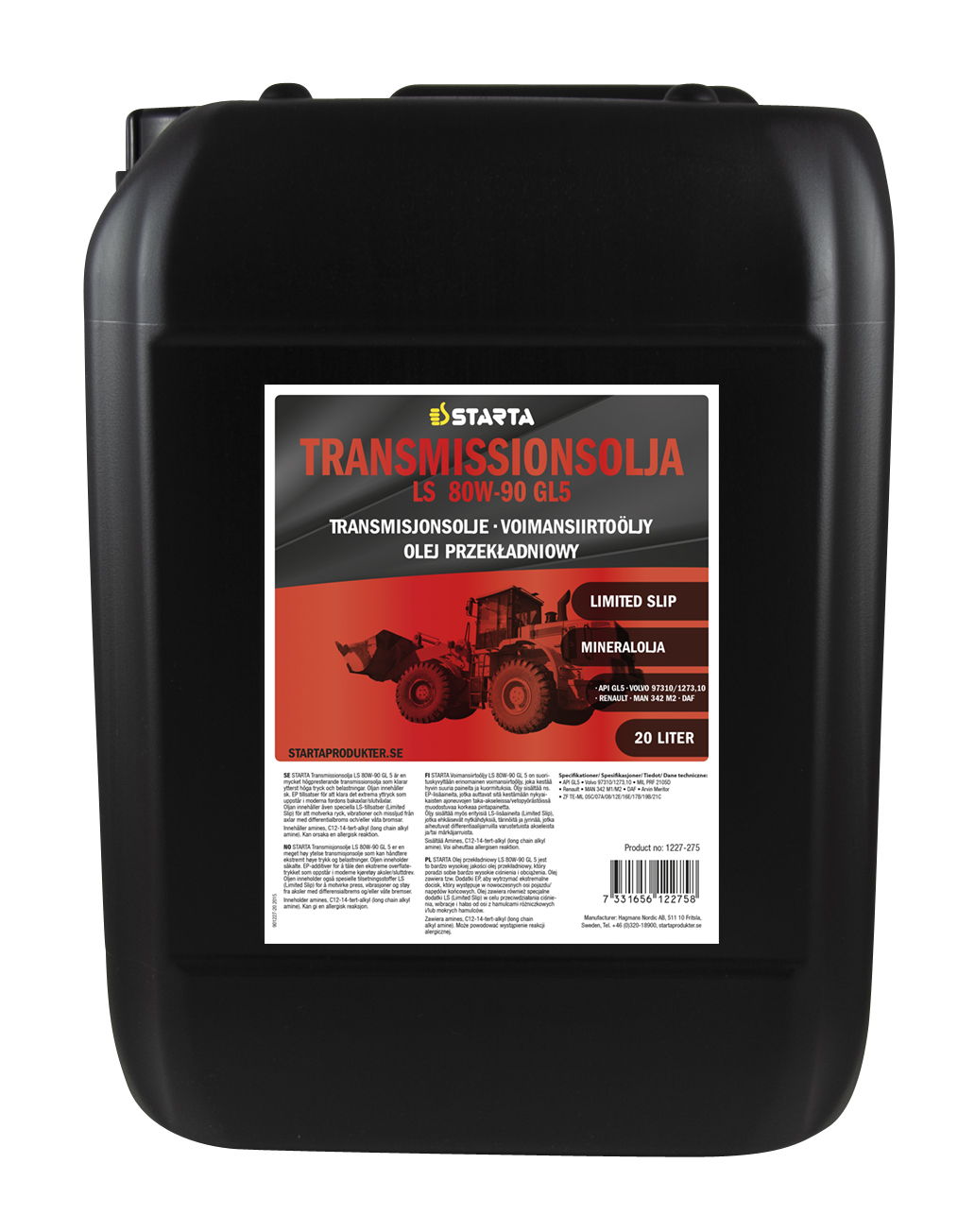 Starta Transmissionsolja LS  80W-90 GL5 20 L