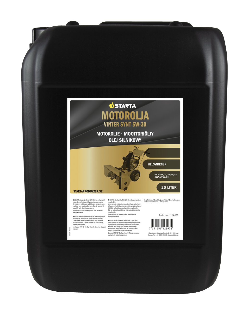 Starta Motorolja Vinter Synt 5W-30 20 L