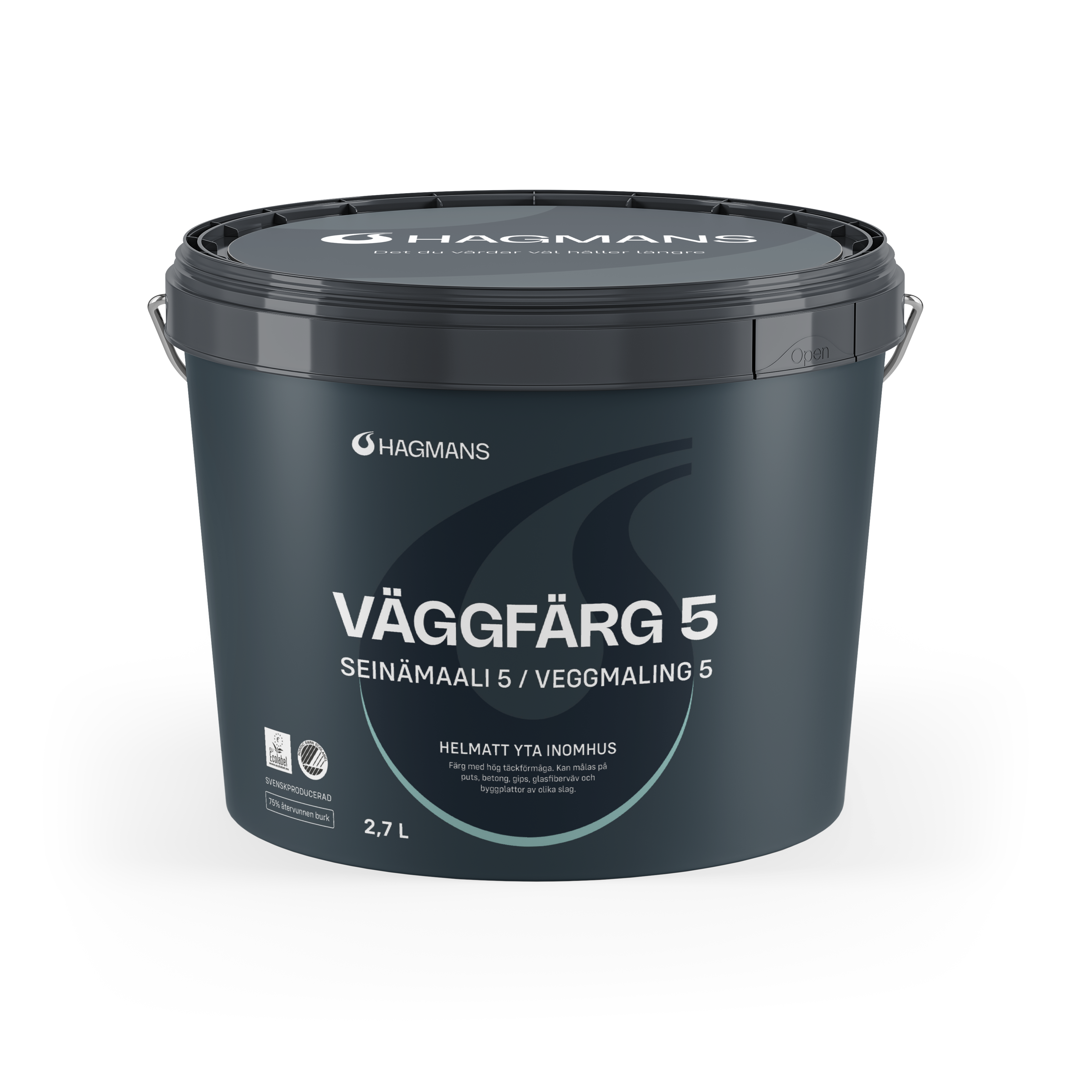 Hagmans Väggfärg 5 Vit/Bas A 2,7 L