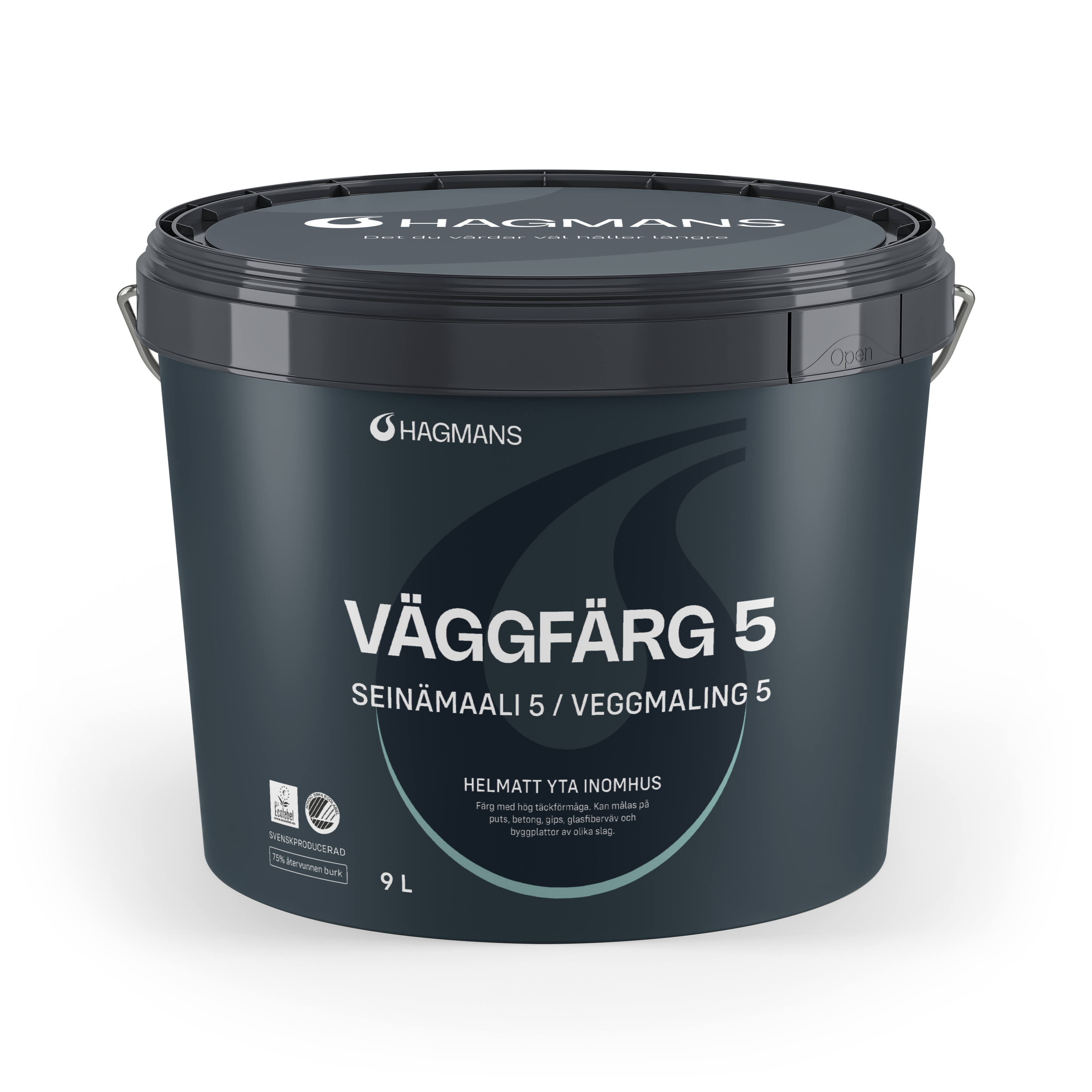 Hagmans Väggfärg 5 Vit/Bas A 9 L