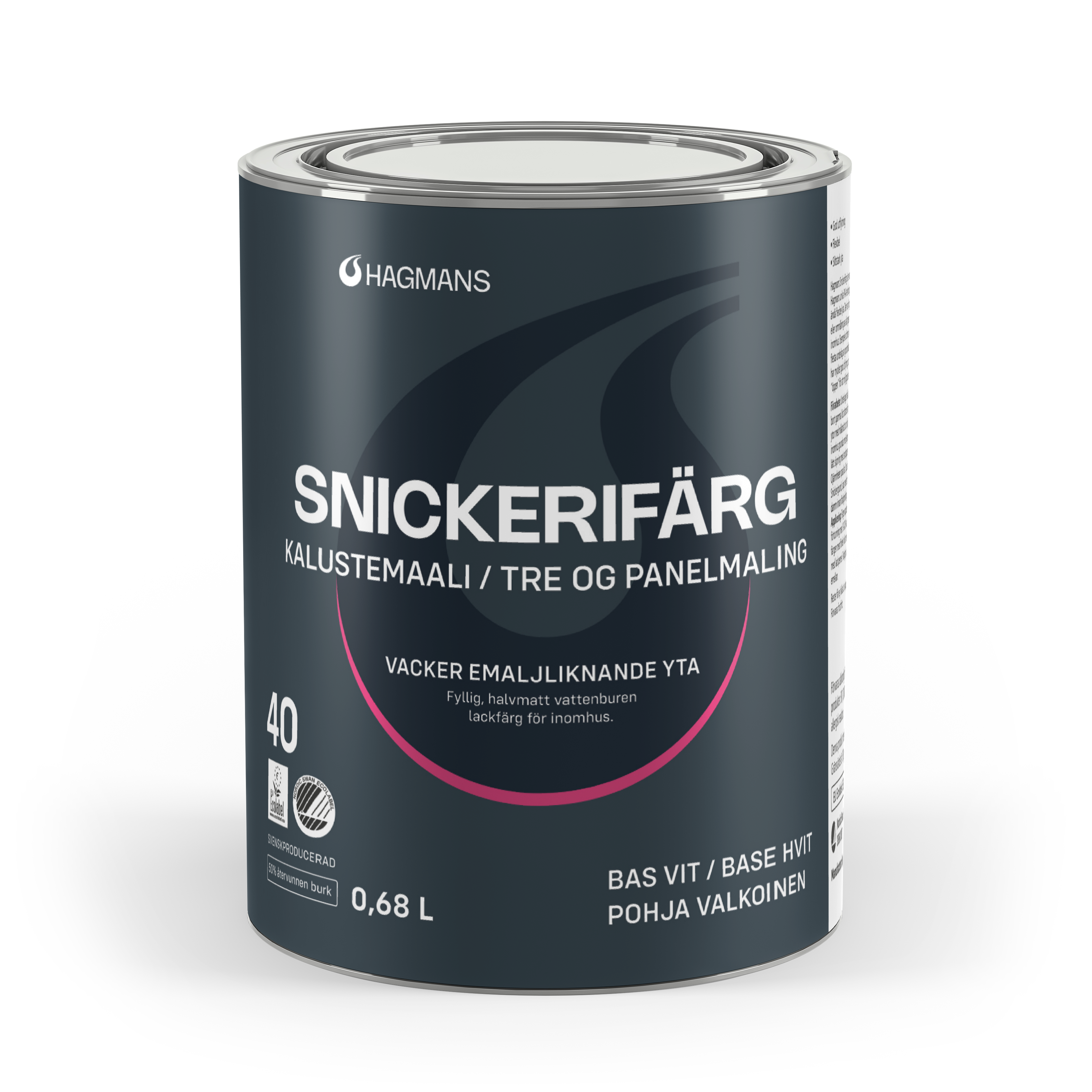 Hagmans Snickerifärg 40 Bas Vit 0,68 L