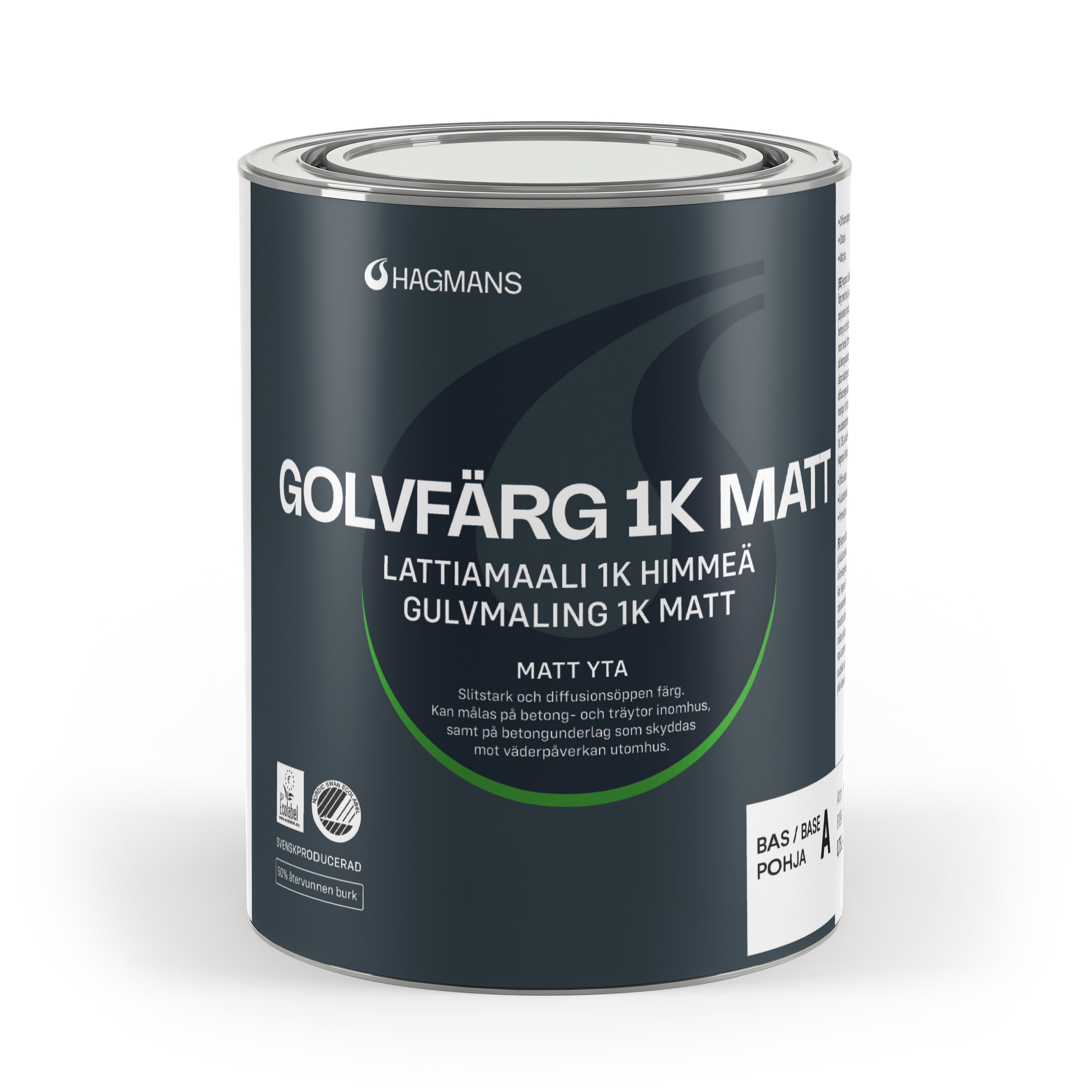 Hagmans Golvfärg 1K Matt Bas A 0,68 L