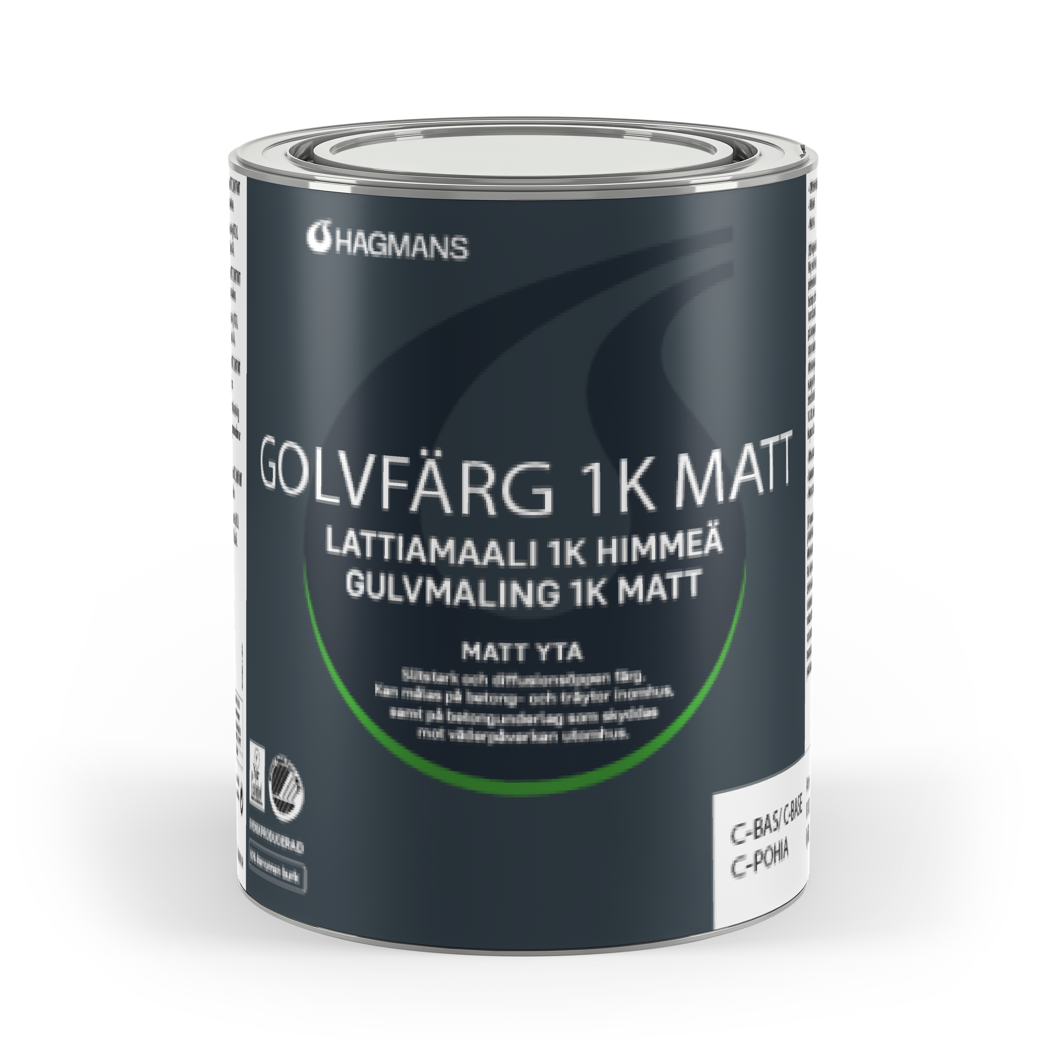 Hagmans Golvfärg 1K Matt Bas C 0,68 L