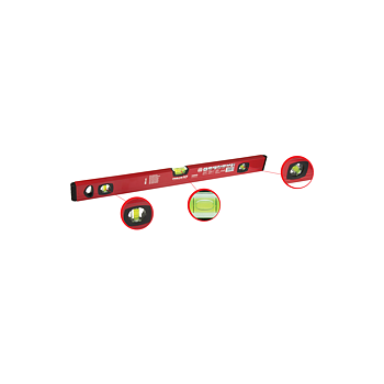 PROLINE TOOLS HD Aluminiumvattenpass 200 cm, 3 Libeller, Noggrannhet 0, 5 mm/m, Proline HD