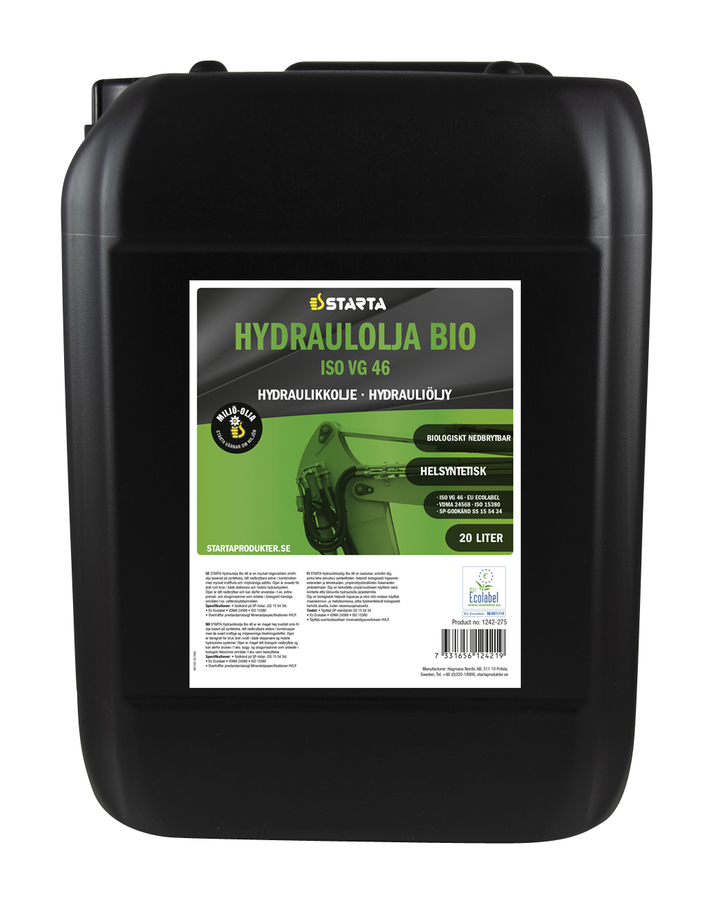 Starta Hydraulolja BIO 46 20 L