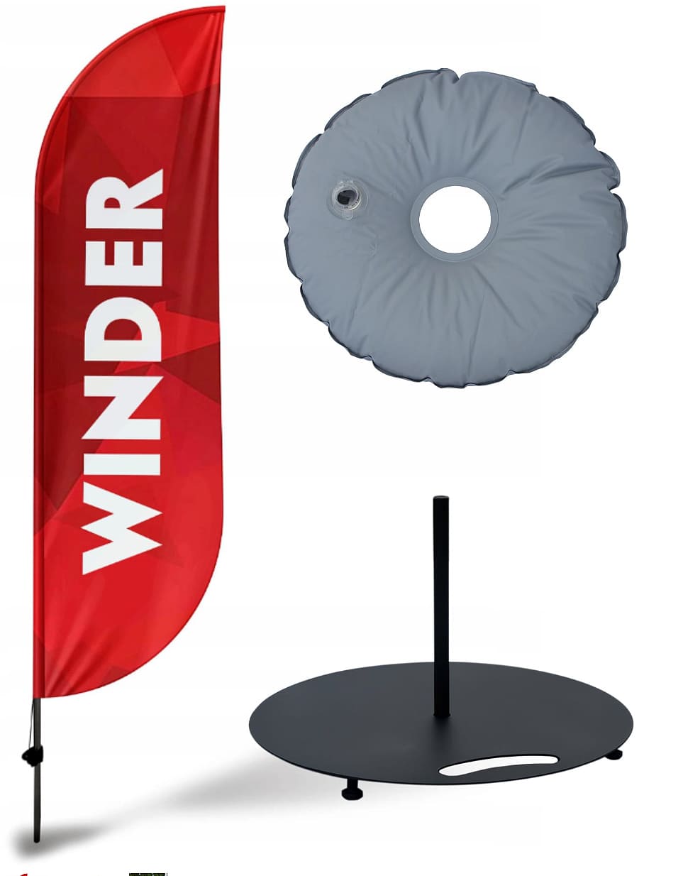 Övriga5 Tyngdpåse som fylls med vatten, till flaggfot 12 kg 52 x 52 cm - 3