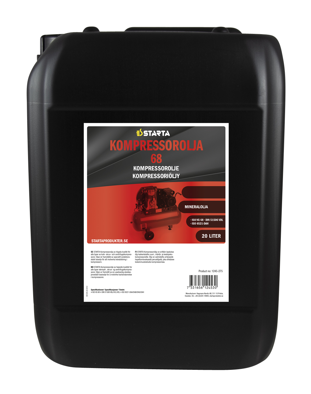 Starta Kompressorolja 68 20 L