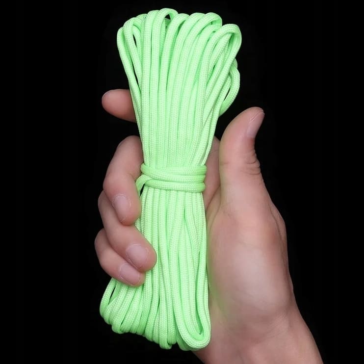 Kraftiga tältpinnar 10st (tältspikar), 30 cm långa skruvbara med handtag och 8st starka självlysande spännlinor (tältlina) 8 x 3m - 6
