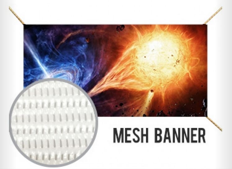 Reklambanner, mesh vepa med tyck på, från 3 kvm (Storlek / yta : 9 kvm)