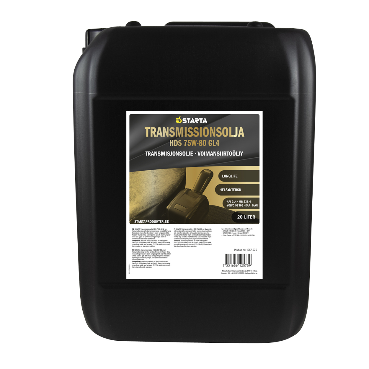 Starta Transmissionsolja HDS 75W-80 GL4 20 L - 2